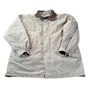 Baracuta Jacket Mens XL Khaki Brown Collar Insulated Zip Front Wool Blend Lined